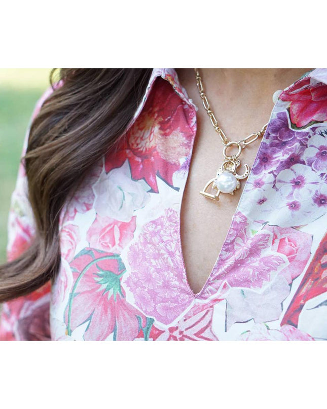 Rosalind Equestrian Charm Necklace-Canvas Style-HorzeStylz