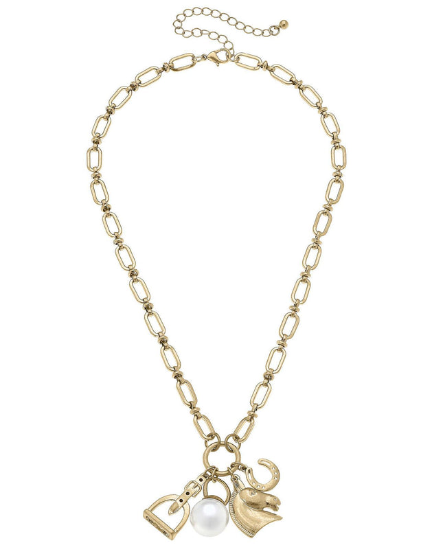 Rosalind Equestrian Charm Necklace-Canvas Style-HorzeStylz