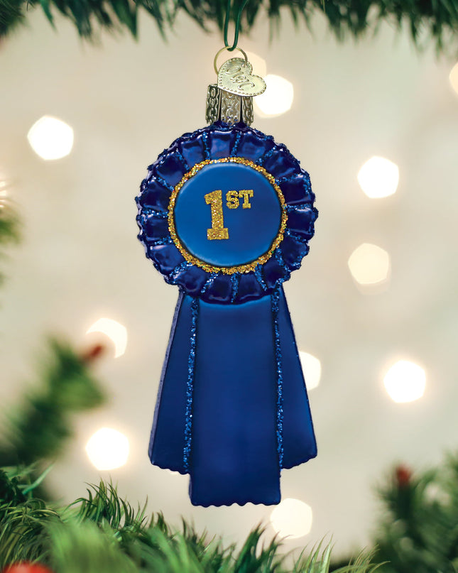 Glass Horse Ribbon Ornament
