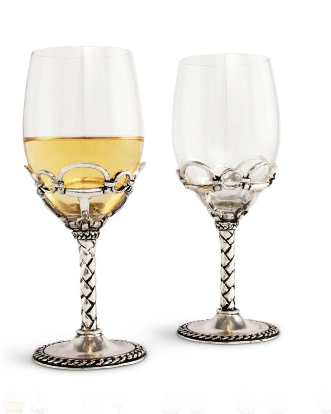 Arthur Court Equestrian Pair of Wine Glasses-Arthur Court-HorzeStylz
