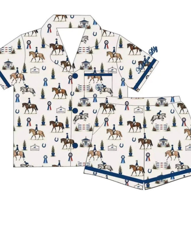 Kathryn Lilly Equestrian Silk Pajamas
