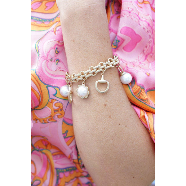 Elise Horsebits & Pearls Charm Bracelet-Canvas Style-HorzeStylz