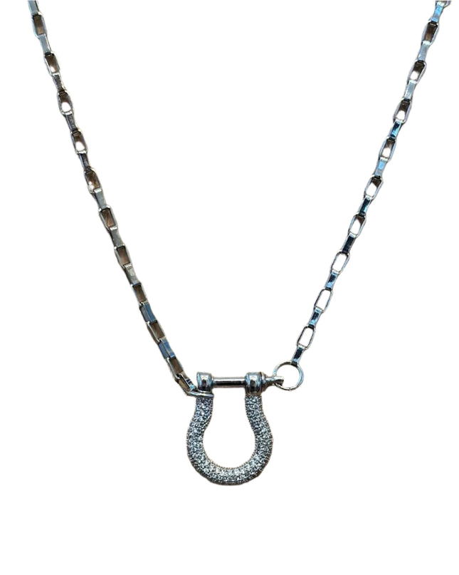 Zirconia Horseshoe Necklace