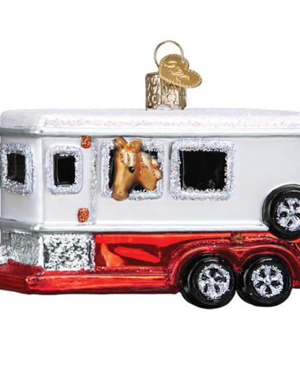 Glass Horse Trailer Ornament-GT Reid-HorzeStylz