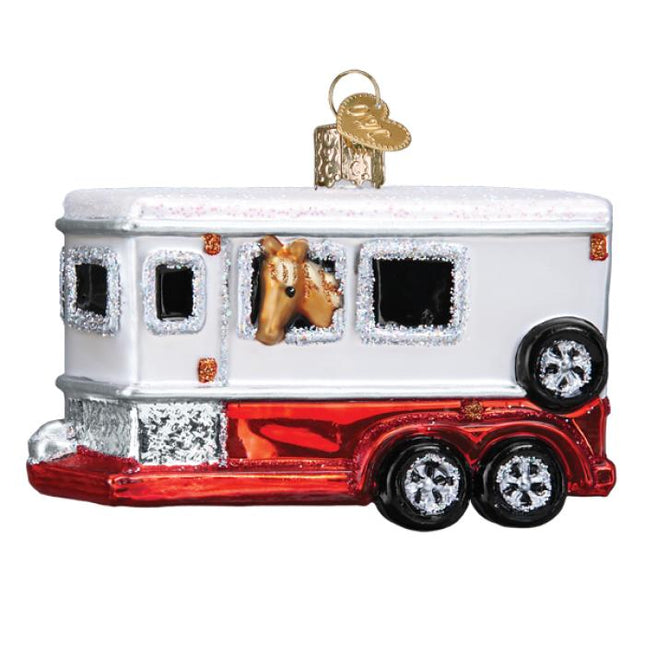 Glass Horse Trailer Ornament-GT Reid-HorzeStylz