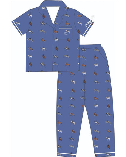 Kathryn Lilly Equestrian Silk Pajamas-Kathryn Lily-HorzeStylz