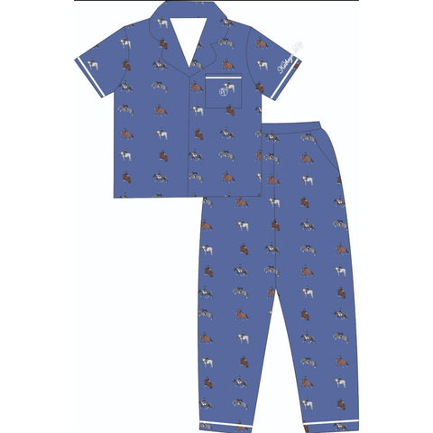 Kathryn Lilly Equestrian Silk Pajamas-Kathryn Lily-HorzeStylz