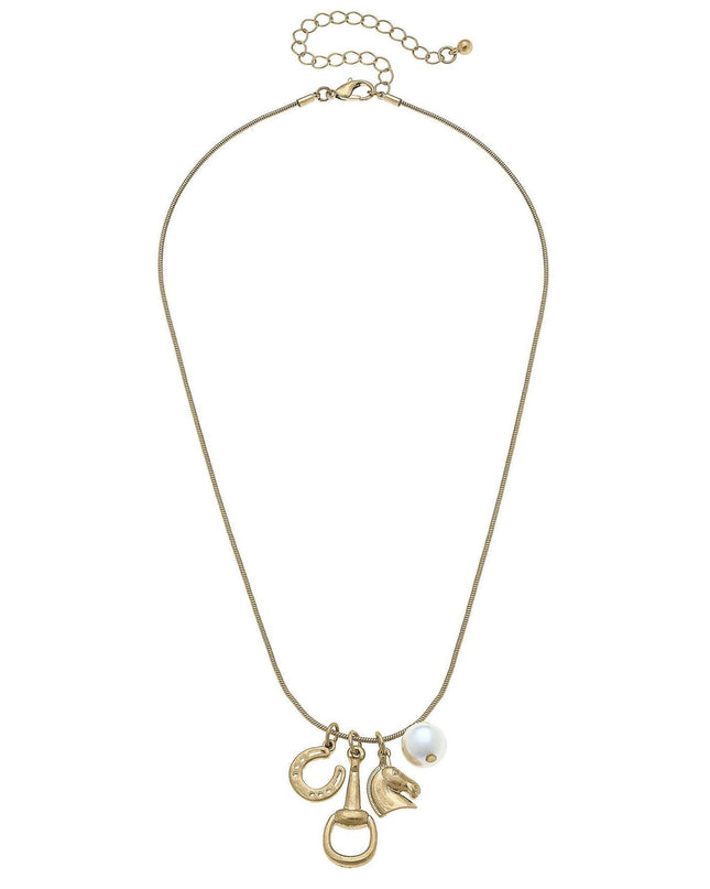 Stevie Equestrian Lucky Charms Necklace-Canvas Style-HorzeStylz