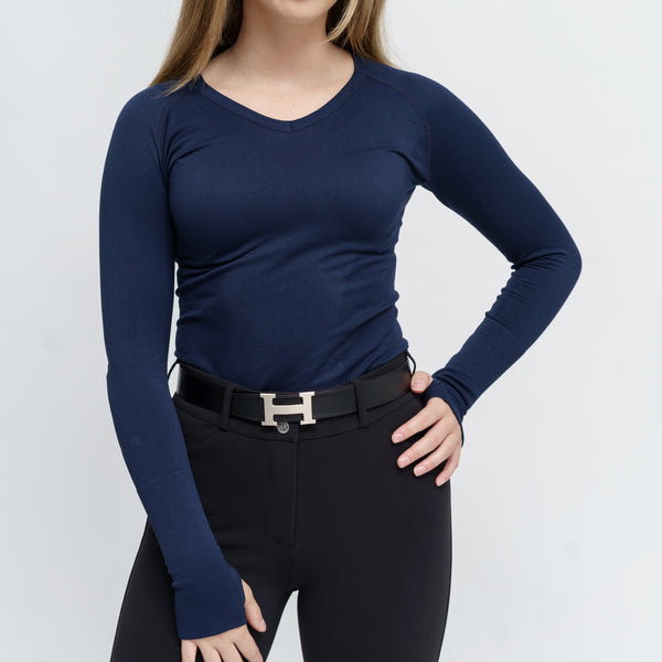 TKEQ KENNEDY Seamless Long Sleeve 2.0 V Neck-TKEQ-HorzeStylz