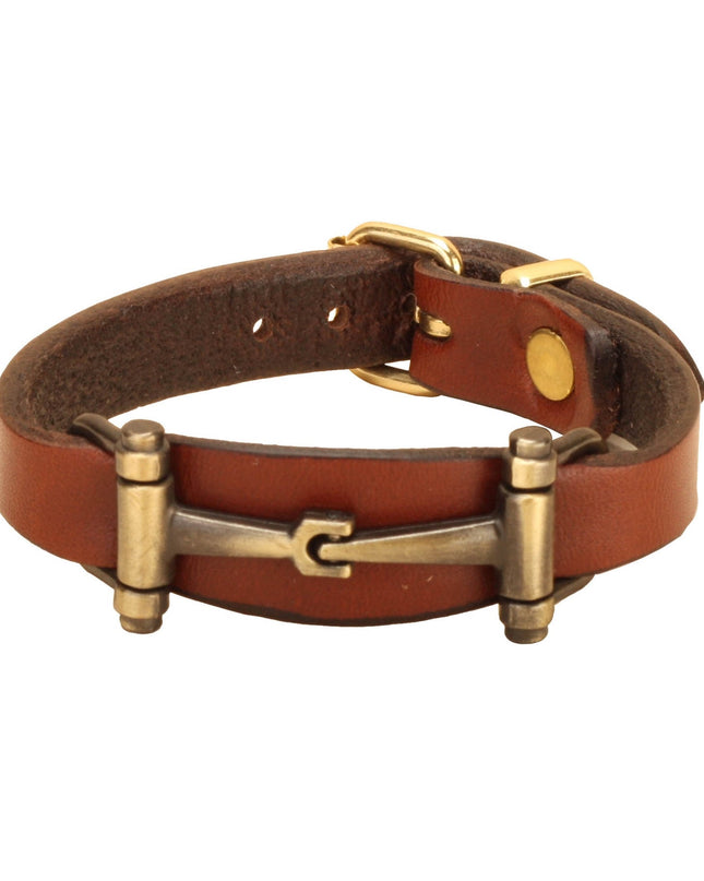 Tory Leather Flared Snaffle Bit Bracelet-Tory-HorzeStylz