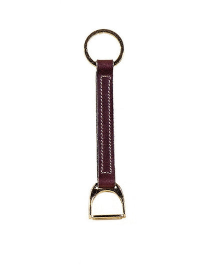 Tory Leather Brass Stirrup Key Chain-Tory-HorzeStylz