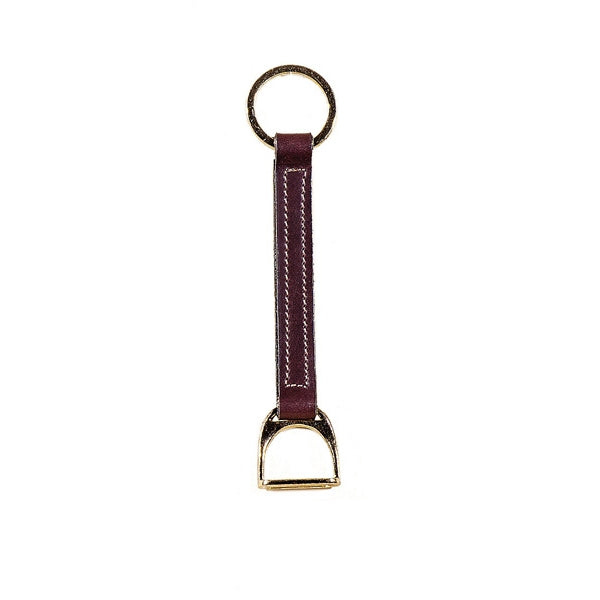 Tory Leather Brass Stirrup Key Chain-Tory-HorzeStylz