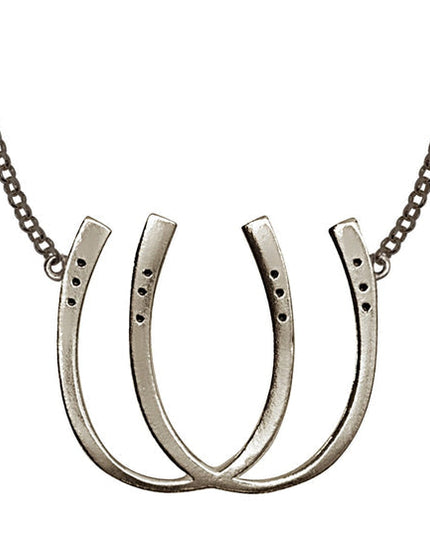 Urban Equestrian Double Luck Horseshoe Necklace-Urban Equestrian-HorzeStylz