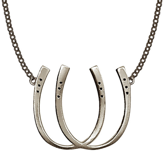 Urban Equestrian Double Luck Horseshoe Necklace-Urban Equestrian-HorzeStylz