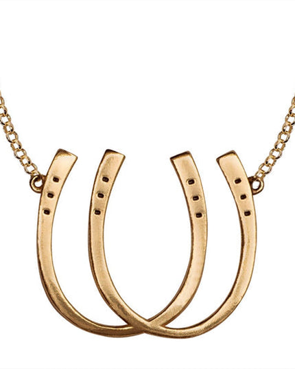 Urban Equestrian Double Luck Horseshoe Necklace-Urban Equestrian-HorzeStylz