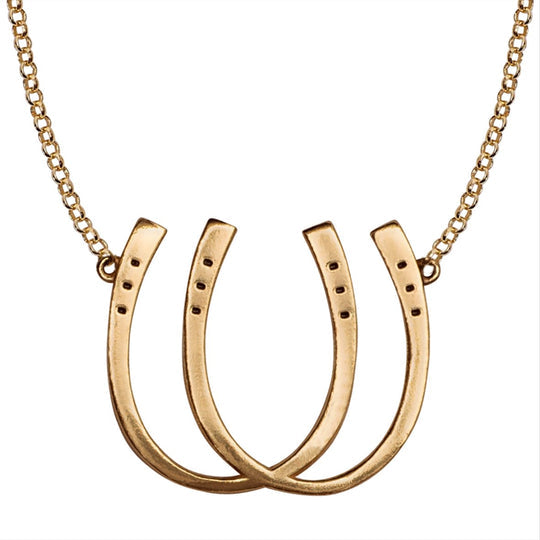 Urban Equestrian Double Luck Horseshoe Necklace-Urban Equestrian-HorzeStylz