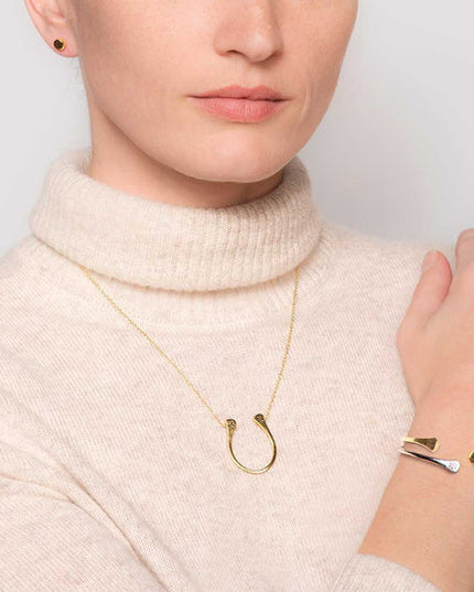 Urban Equestrian Lucky Horseshoe Nail Necklace-Urban Equestrian-HorzeStylz